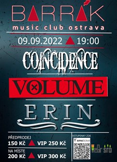 VOLUM Tour Ostrava Barrák- koncert Ostrava- host ERIN a COINCIDENCE -BARRÁK music club, Havlíčkovo Nábřeží 28, Ostrava