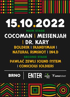 Cocoman, Messenjah, Dr. Kary- koncert v Brně -ENTER Club, Křížkovského 416, Brno