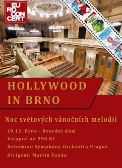 Vánoční koncert- Hollywood in Brno: Noc světových vánočních melodií- Brno -Besední dům, Husova 534, Brno