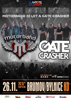Koncert Motorband a GATE Crasher v Brumově-Bylnici | TOTO TOUR- Brumov-Bylnice -KD Brumov-Bylnice, Družba 1188, Brumov-Bylnice