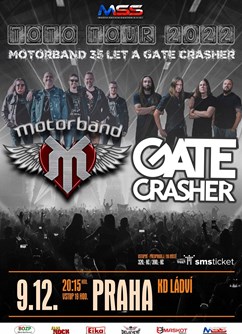 Motorband a GATE Crasher v Praze | TOTO TOUR- koncert Praha -KD Ládví, Binarova 1661/2, Praha