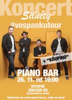 Koncert kapely Siluety v Piano baru! (+ Křupíno)- Praha -Piano bar, Milešovská 10, Praha