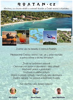 Vše o ostrově Roatán v Karibiku- přednáška v Brně -Design Hotel Noem Arch, Cimburkova 9, Brno
