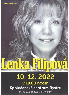 Lenka Filipová- koncert v Brně -Společenské centrum Bystrc, Odbojářská 2, Brno