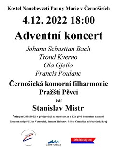 Adventní koncert- Černošice -Kostel Nanebevzetí Panny Marie, Komenského, Černošice