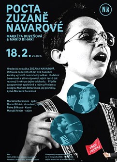 Pocta Zuzaně Navarové: Markéta Burešová & Mário Bihári- koncert v Hradci Králové -NáPLAVKA café & music bar, Náměstí 5.května 835, Hradec Králové