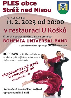 Ples obce Stráž nad Nisou- Liberec -Restaurace u Košků, Vrchlického 50/15, Liberec