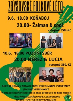 Koňaboj + Žalman- koncert Zbýšov- Zbýšovské folkové léto -Těžní věž Simson, Na Láně, Zbýšov