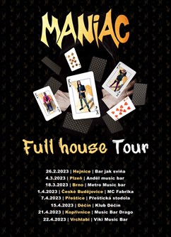 Koncert Maniac + Nirvana Revival- Kopřivnice- Full House Tour -MusicBar, Smetanova 1121/2, Kopřivnice