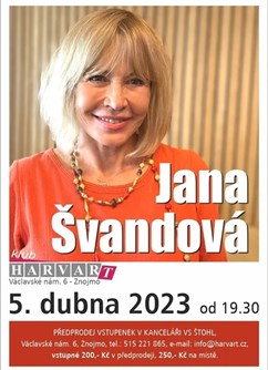 Jana Švandová - beseda- Znojmo -Klub Harvart, Václavské nám. 132/6, Znojmo