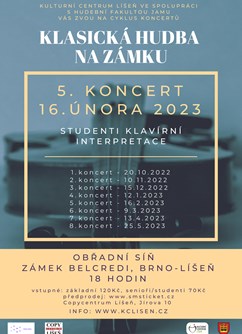 Klasická hudba na zámku- Brno -Zámek Belcredi Líšeň, Pohankova 8, Brno Klasická hudba na zámku- Brno -Zámek Belcredi Líšeň, Pohankova 8, Brno