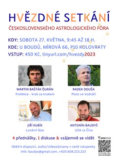 Hvězdné setkání 2023 (astrologie)- Praha -Kulturní dům u Boudů, Mírová 21/66, Praha