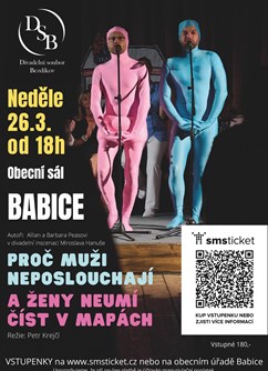 Proč muži neposlouchají a ženy neumí číst v mapách- Babice -Obecní sál, Ke Skále 76, Babice