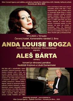 Anda-Louise Bogza (soprán) Aleš Bárta (varhany)- Brno -Červený kostel, Komenského nám. 4, Brno