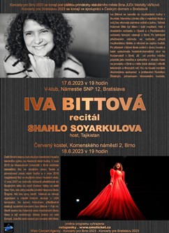Iva Bittová, recitál- Bratislava -V-klub, Námestie SNP 471/12, Bratislava