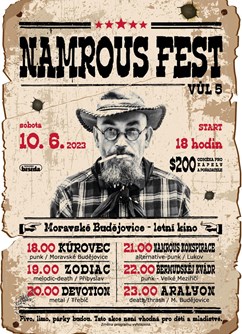 Namrous Fest Vůl. 5- Moravské Budějovice -Areál letního kina, Peroutka, Moravské Budějovice