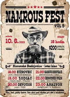 Namrous Fest Vůl. 5- Moravské Budějovice -Areál letního kina, Peroutka, Moravské Budějovice