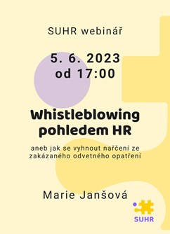 SUHR webinář: Whistleblowing pohledem HR- Online -Zoom, konference, Online