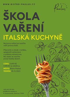 Škola vaření s Romanem Paulusem - Italská kuchyně- Olomouc -Bistro Paulus, tř. Kosmonautů 1221/2a, Olomouc