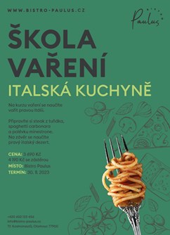 Škola vaření s Romanem Paulusem - Italská kuchyně- Olomouc -Bistro Paulus, tř. Kosmonautů 1221/2a, Olomouc