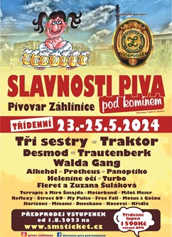 Slavnosti piva pod komínem 2024- festival Hulín- TŘI SESTRY, TRAKTOR, DESMOD, TRAUTENBERK, WALDA GANG, ALKEHOL, PROTHEUS a další -Pivovar Záhlinice, Záhlinice 67, Hulín