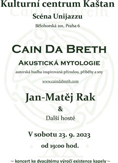 Cain da Breth: 20 let!- Praha -Kaštan - Scéna Unijazzu , Bělohorská 150, Praha