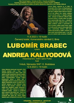 Lubomír Brabec (kytara) Andrea Kalivodová (mezzosoprán)- Brno -Nová radnice, Dominikánské náměstí 196/1, Brno
