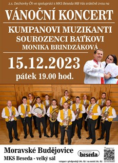Kumpanovi muzikanti a sourozenci Baťkovi- Moravské Budějovice -MKS Beseda, velký sál, Purcnerova 62, Moravské Budějovice
