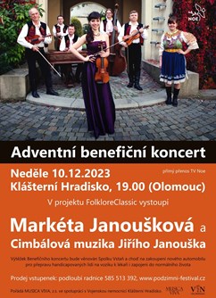 Adventní benefiční koncert - M. Janoušková a cimbál. muzika- Olomouc -Klášterní Hradisko, Sušilovo nám. 4/4, Olomouc