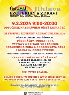 XI. Festival Ezoteriky a Zdraví JIHLAVA- Jihlava -Dělnický dům, Žižkova 15, Jihlava