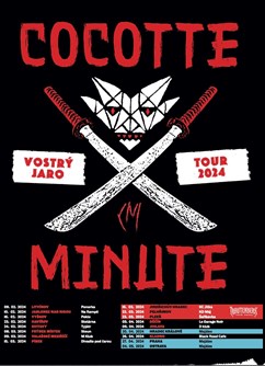 Cocotte Minute- koncert Děčín- Vostrý Jaro TOUR 2024 -Le Garage Noir, Podmokelská 2, Děčín