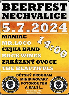 Beerfest Nechvalice 2024- festival Nechvalice- Maniac, zakázanÝovoce, Mr. Loco a další -Fotbalové hřiště, Nechvalice, Nechvalice