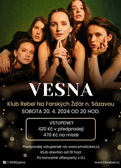 Koncert kapely Vesna- Žďár nad Sázavou -Klub Rebel Na Farských, Zahradní 387/2, Žďár nad Sázavou