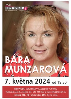 Bára Munzarová- Znojmo -Klub Harvart, Václavské nám. 132/6, Znojmo