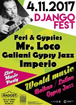 Django Fest 16.ročník / Gypsy Jazz & Balkan & Latino LIVE