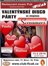 Valentýnské Disco Párty se Screamers v klubu Fičák