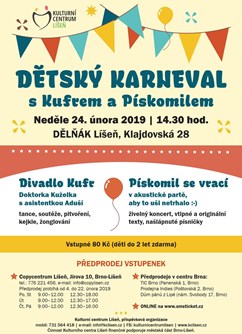 Dětský karneval s Kufrem a Pískomilem