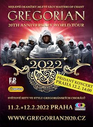 GREGORIAN - 20th Anniversary World Tour (PRAHA - 12.2.2022 19:00) - ZRUŠENO
