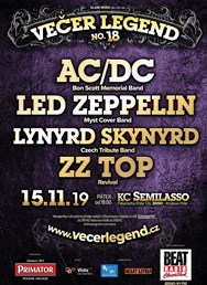 Večer legend No.18 = AC/DC+Zeppelini+Lynyrd Skynyrd+ZZ Top
