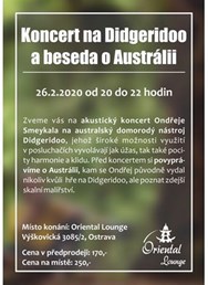 Ondřej Smeykal - koncert na Didgeridoo a beseda o Austrálii