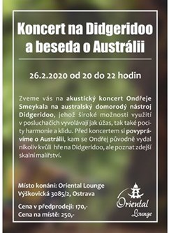 Ondřej Smeykal - koncert na Didgeridoo a beseda o Austrálii