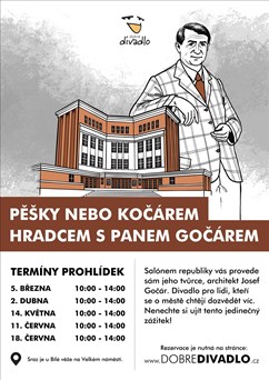 Pěšky nebo kočárem Hradcem s panem Gočárem