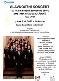 Slavnostní koncert 100 let Smíšeného sboru SMETANA HK