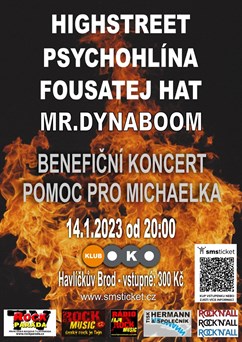 Benefiční koncert / Fousatej Hat / Mr.Dynaboom a další