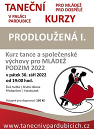 Prodloužená I. - Taneční kurzy MLÁDEŽ 2023 (LEDEN - DUBEN)