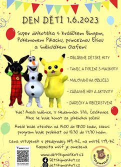 Den dětí - diskotéka s Bingem, Elsou, Olafem a Pikachu