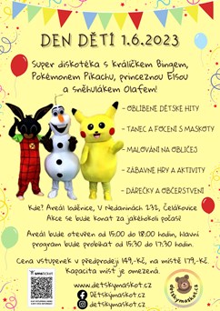 Den dětí - diskotéka s Bingem, Elsou, Olafem a Pikachu