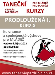 Kurz X - Prodloužená I. - Taneční kurzy MLÁDEŽ - PODZIM 2023