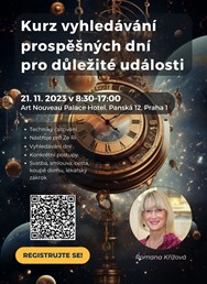 Kurz vyhledávání prospěšných dní pro důležité události