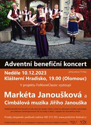 Adventní benefiční koncert - M. Janoušková a cimbál. muzika